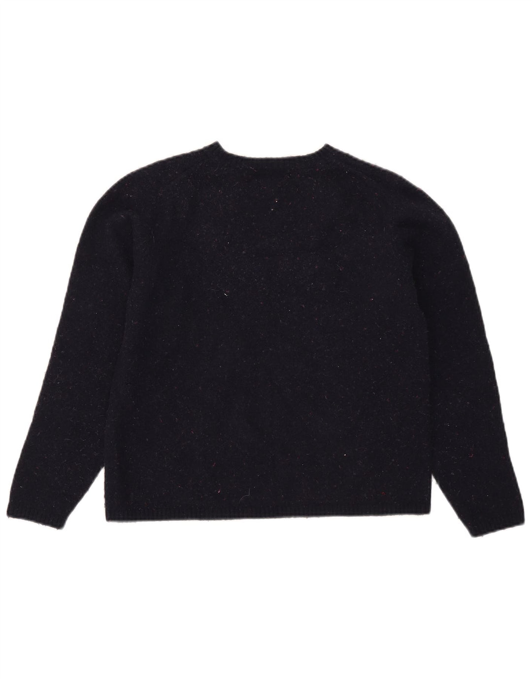 L.L.Bean Dame Boat Neck Jumper Sweater UK 12 Medium Navy Blue Wool