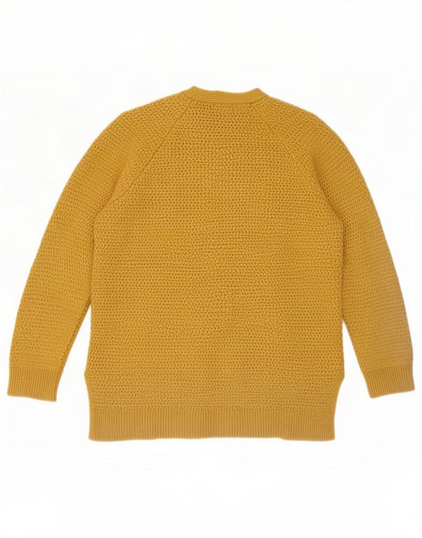 Fat Face Womens Open Cardigan Sweater UK 10 Small Yellow Acryl