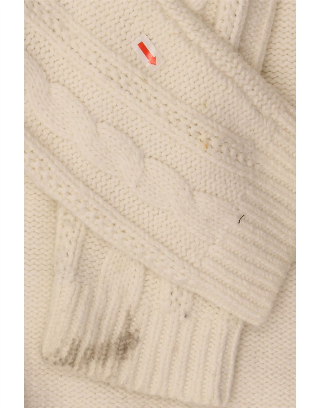 LANDS END Womens Roll Neck Jumper Sweater UK 16 Large White Cotton Vintage Lands End and Second-Hand Lands End from Messina Hembry 