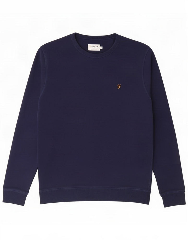 Farah Sweatshirt-trøje til mænd Small Navy Blue Cotton