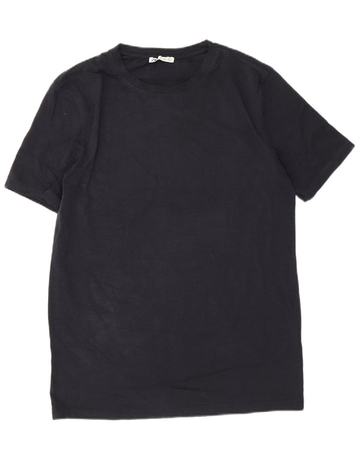 Zara Herre T-Shirt Top Stor Marineblå