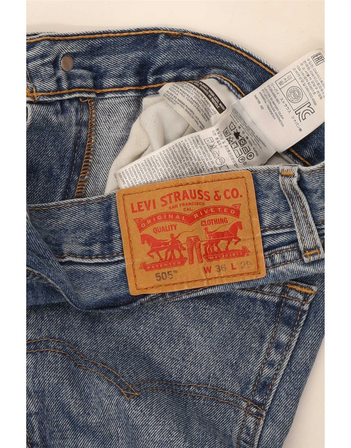 Levi's Herre 505 Straight Jeans W36 L29 Blå Bomuld