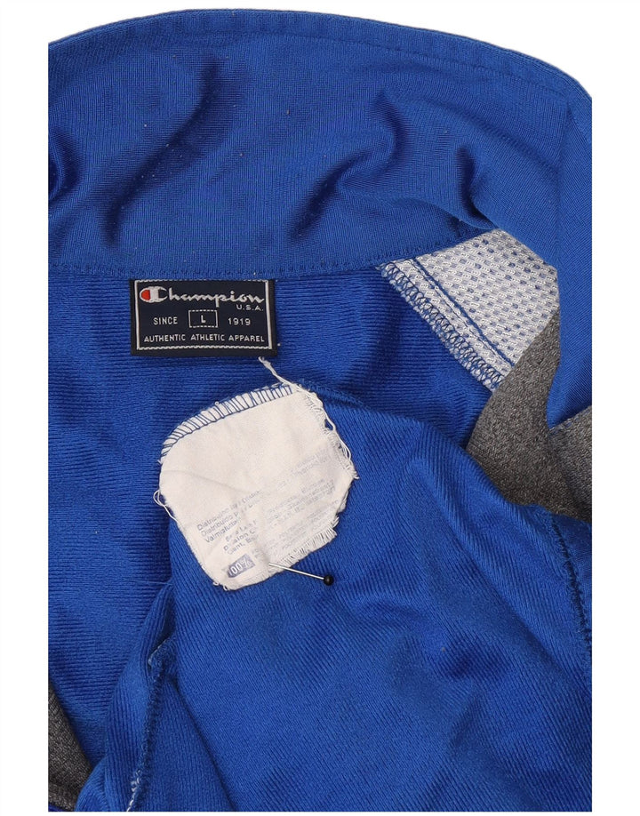 Champion Herre grafisk træningsdragt Topjakke Stor Blå Colourblock Polyester