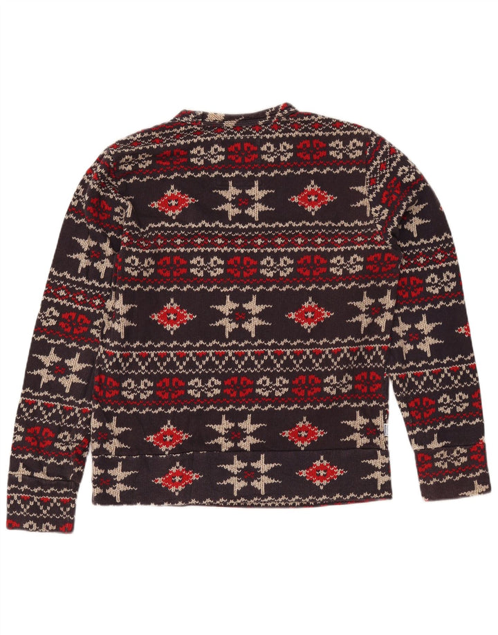 FRANKLIN MARSHALL Dame Grafisk Sweatshirt Jumper UK 10 Lille Brun