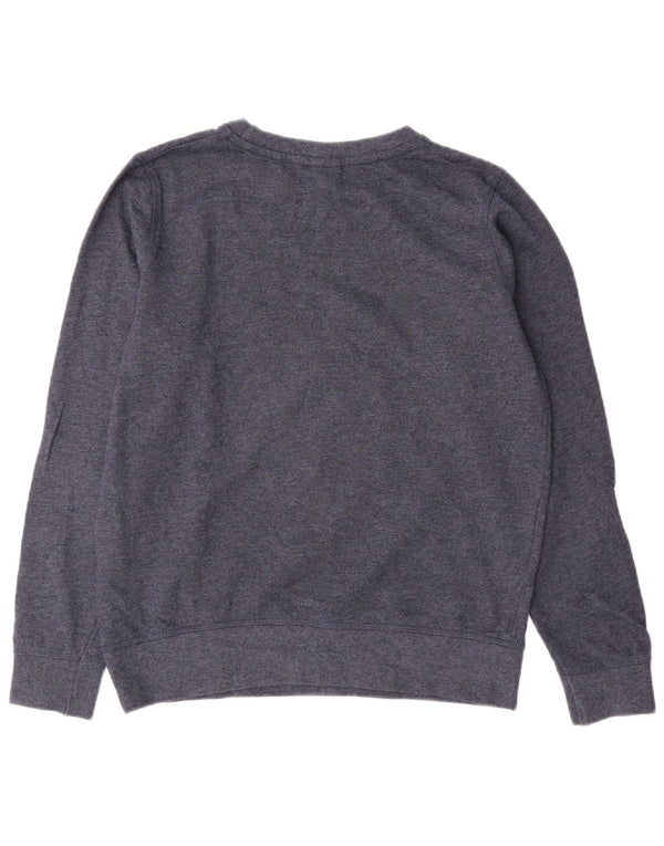 Weird Fish Dame Grafisk Oversized Sweatshirt Jumper UK 10 Small Navy Blue