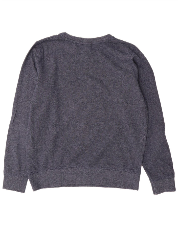 Weird Fish Dame Grafisk Oversized Sweatshirt Jumper UK 10 Small Navy Blue