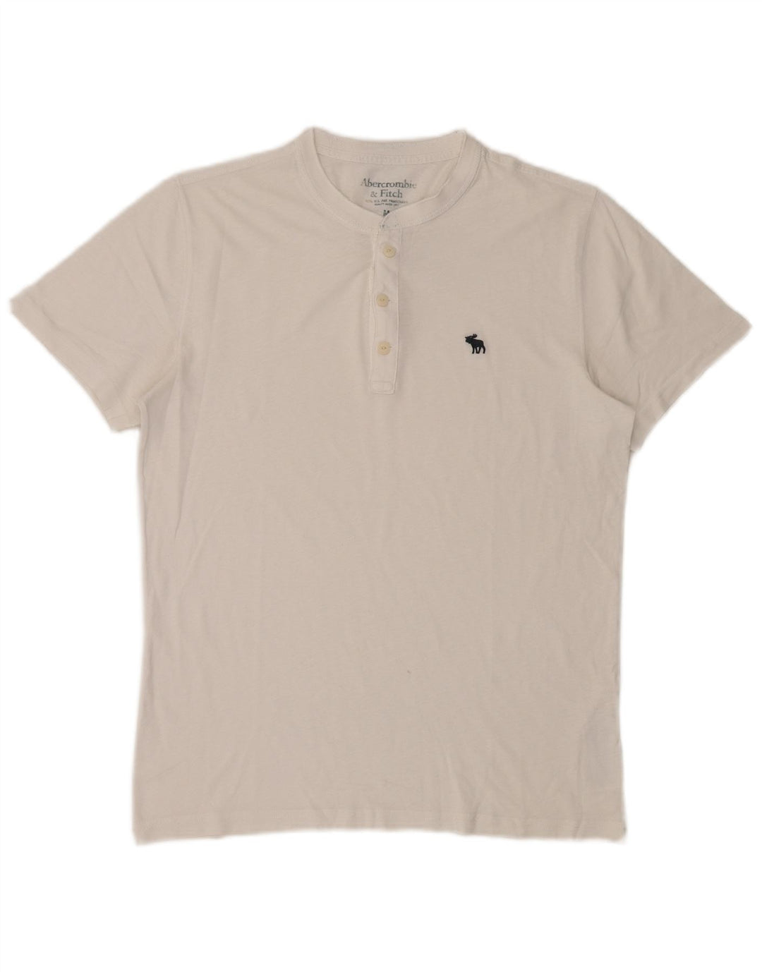 ABERCROMBIE & FITCH Herre T-shirt Top Medium Hvid Bomuld
