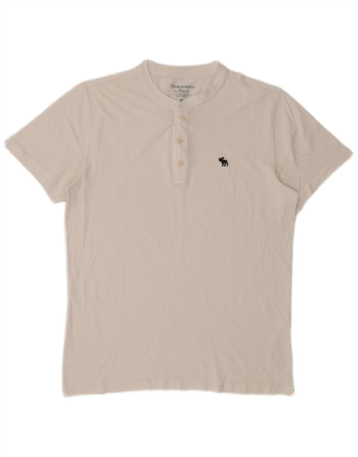 ABERCROMBIE & FITCH Herre T-shirt Top Medium Hvid Bomuld