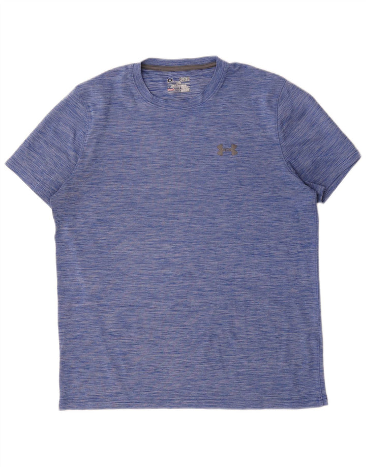 Under Armour Herre Heat Gear T-Shirt Top Medium Blue Flecked Polyester