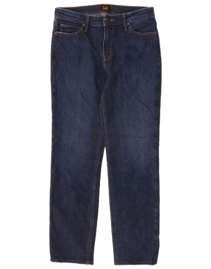 LEE Dame Marion Straight Jeans W30 L28 Marineblå Bomuld