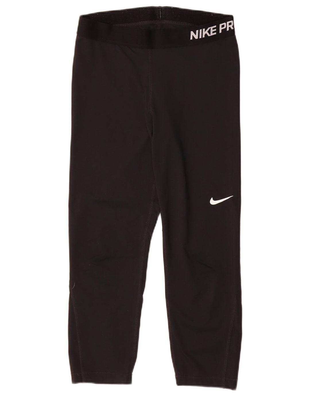 Nike Dame Dri Fit Grafiske Capri Leggings UK 12 Medium Sort Polyester