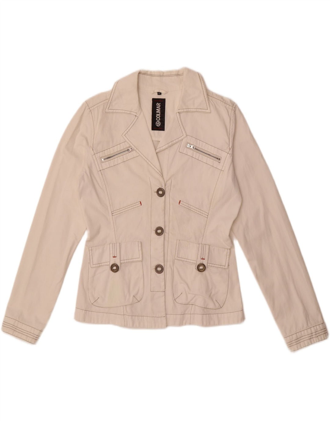 COLMAR Womens 3 Button Blazer Jacket IT 44 Medium Off White Vintage Colmar and Second-Hand Colmar from Messina Hembry 
