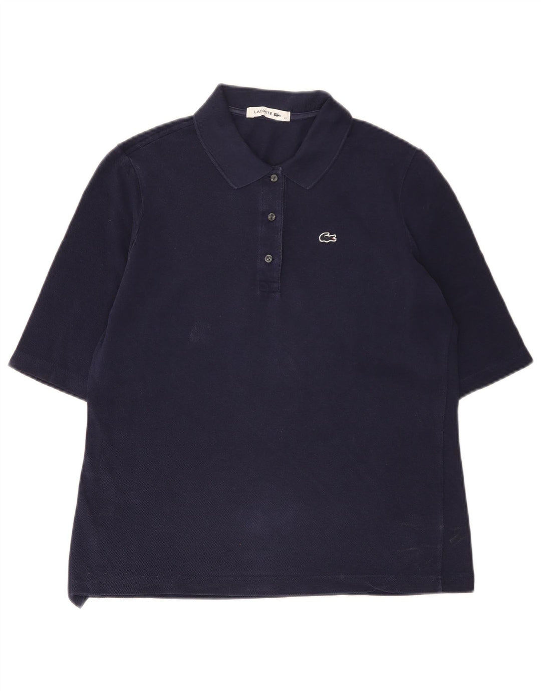 Lacoste Dame Polo Shirt Størrelse 42 Large Marineblå Bomuld