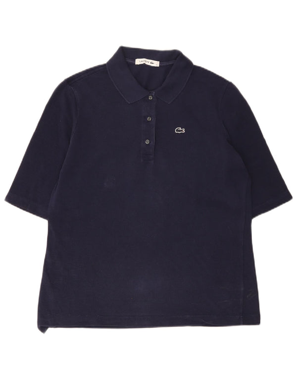 Lacoste Dame Polo Shirt Størrelse 42 Large Marineblå Bomuld