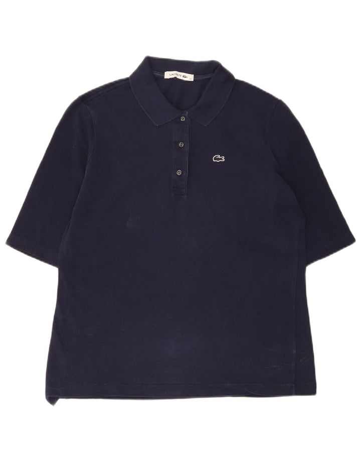 Lacoste Dame Polo Shirt Størrelse 42 Large Marineblå Bomuld