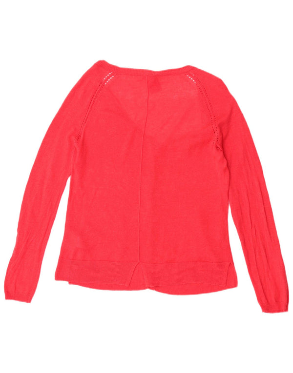 White Stuff Dame Cardigan Sweater UK 12 Medium Red Linen