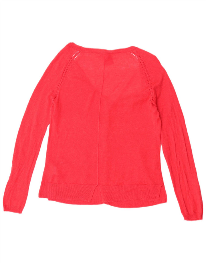 White Stuff Dame Cardigan Sweater UK 12 Medium Red Linen