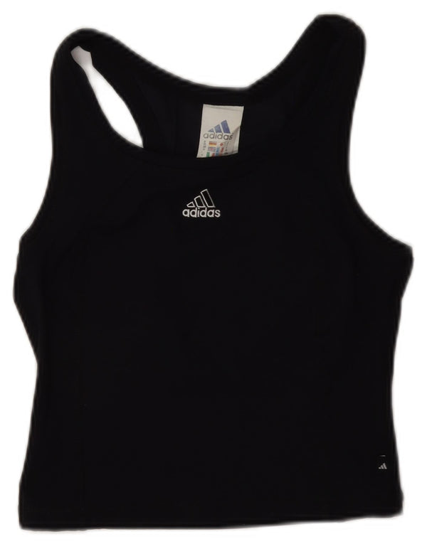 Adidas Womens Crop Vest Top UK 10 Small Black Polyamide