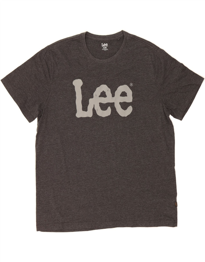 LEE Mens Regular Fit Graphic T-Shirt Top 2XL Grey Cotton Vintage Lee and Second-Hand Lee from Messina Hembry 