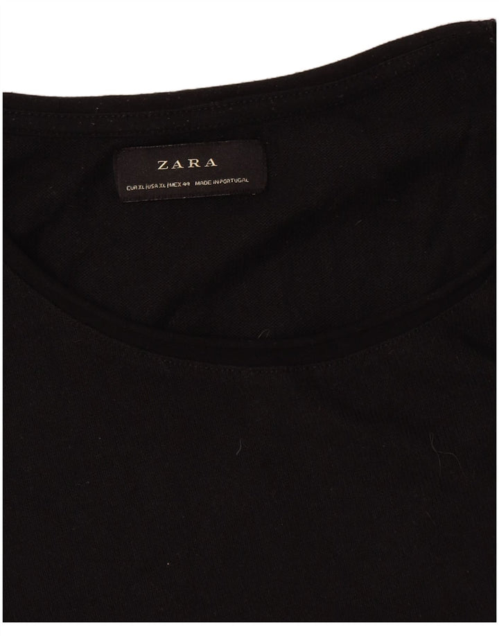 Zara Herre T-Shirt Top XL Sort