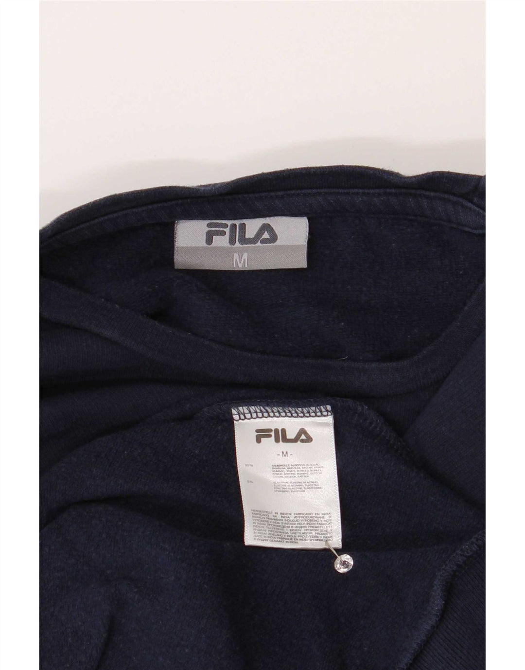 Fila Dame Sweatshirt Jumper UK 14 Medium Navyblå Bomuld
