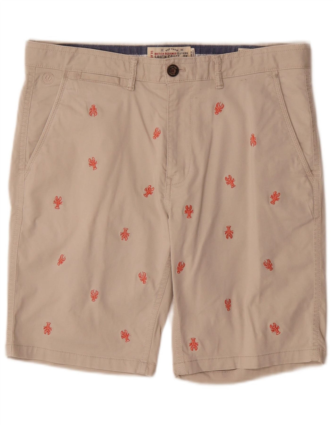 Superdry Chino-shorts til mænd W34 Stor beige plettet bomuld