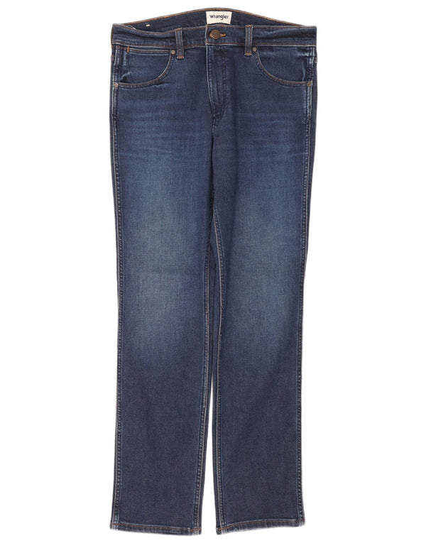 Wrangler Herre Greensboro Straight Jeans W32 L32 Marineblå Bomuld