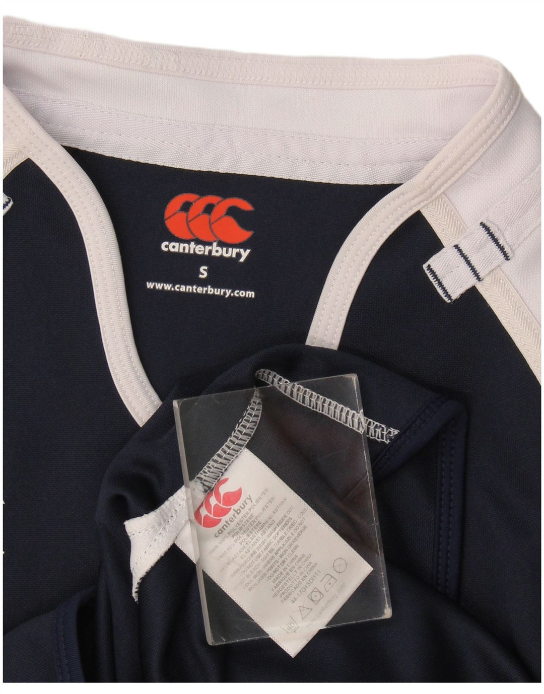 Canterbury Herre grafisk T-shirt Top Lille marineblå Colourblock Polyester