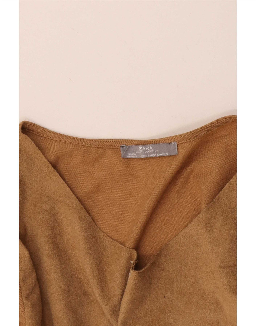 Zara Dame Bluse Top UK 10 Lille Brun