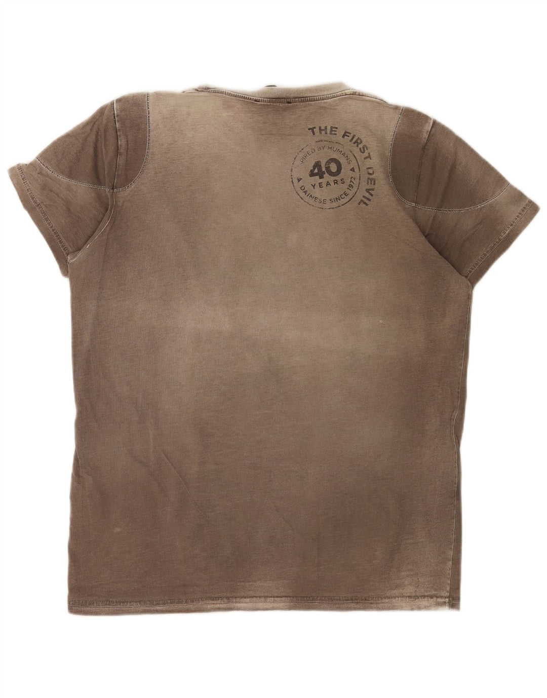 Dainese Herre grafisk T-shirt Top Medium Brun Bomuld