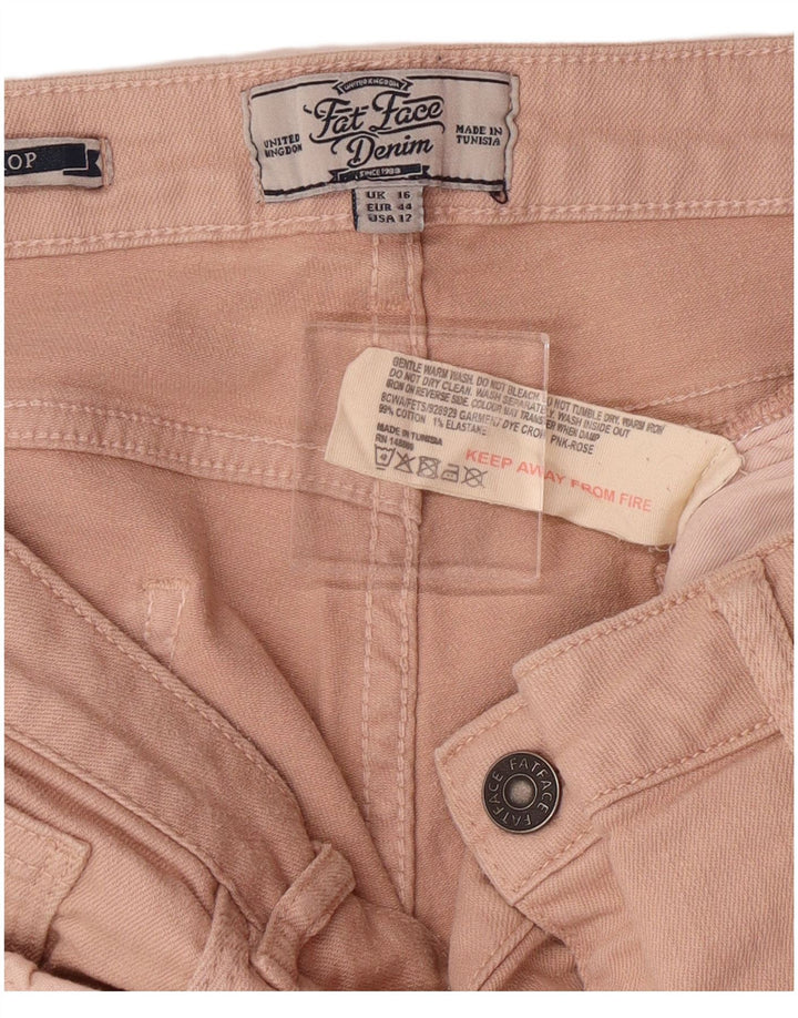 FEDT ANSIG Dame Cropped Jeans UK 16 Large W34 L23 Pink Bomuld