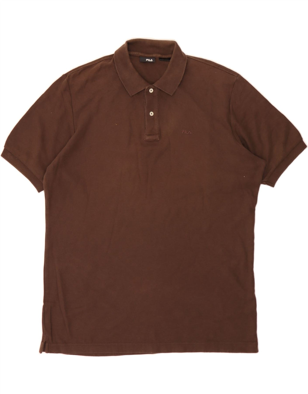 FILA Mens Loose Fit Polo Shirt Medium Brown Cotton Vintage Fila and Second-Hand Fila from Messina Hembry 