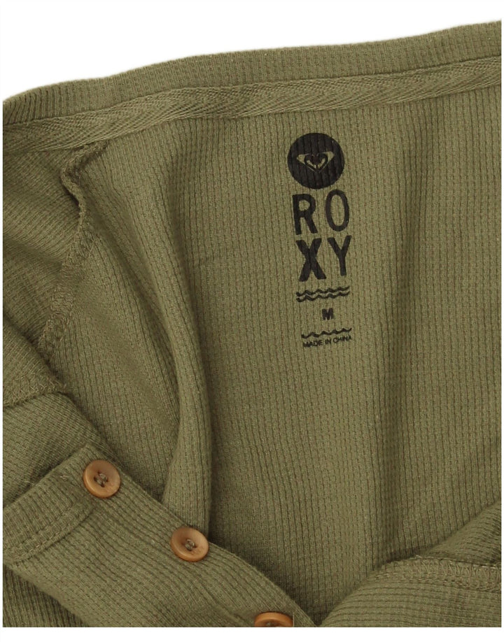 Roxy Dame Top 3/4 ærme UK 14 Medium Khaki Polyester