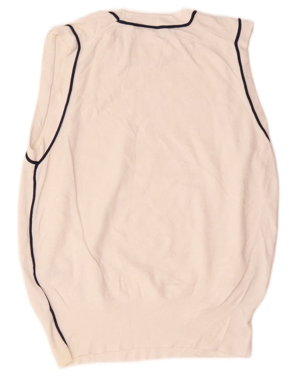 Zara Dame Vest Tank Top UK 12 Medium White Viscose
