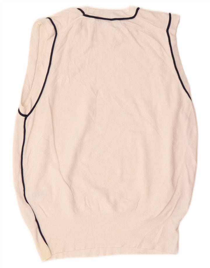 Zara Dame Vest Tank Top UK 12 Medium White Viscose