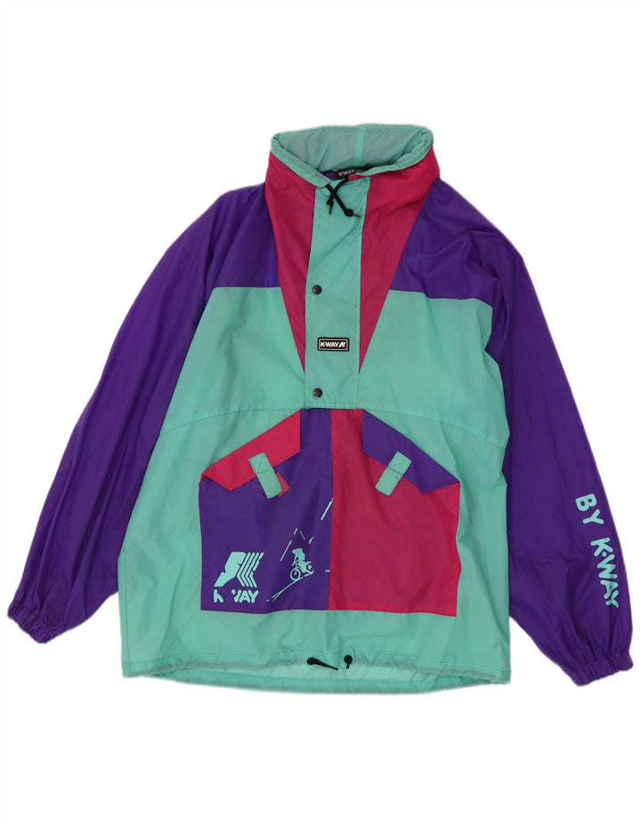 K-Way Herre grafisk regnjakke UK 38 Medium Flerfarvet Colourblock