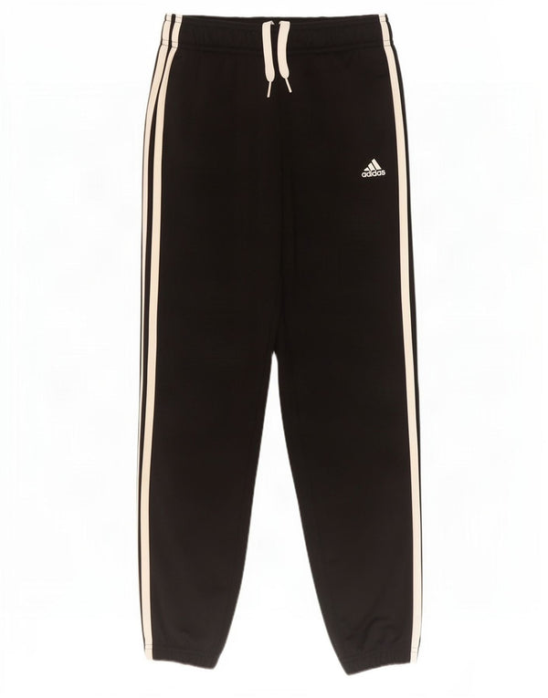 Adidas Boys Tracksuit Trousers Joggers 9-10 Years Black Polyester