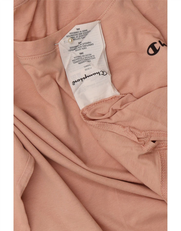 CHAMPION Mens Top Long Sleeve 2XL Pink Cotton Vintage Champion and Second-Hand Champion from Messina Hembry 
