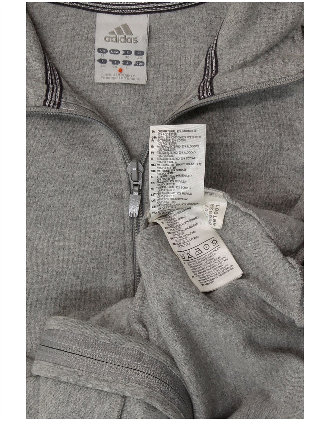 Adidas Womens Crop træningsdragt Topjakke UK 12 Medium Grey Bomuld