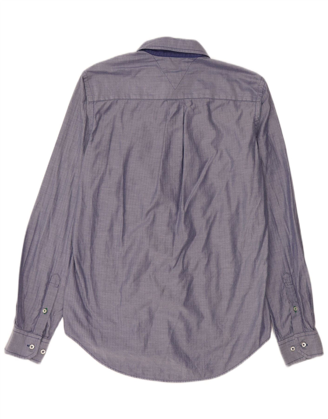 Tommy Hilfiger Herre Custom Fit skjorte lille blå bomuld