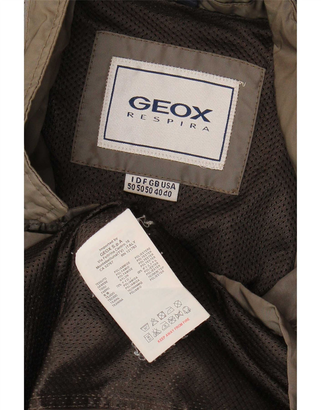 Geox Herre Respira Utility Jacket UK 40 Large Khaki Polyester