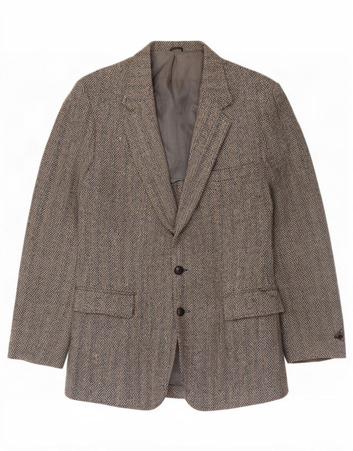 Harris Tweed Herre Regular Fit Blazer Jacket UK 42 Medium Grey Herringbone
