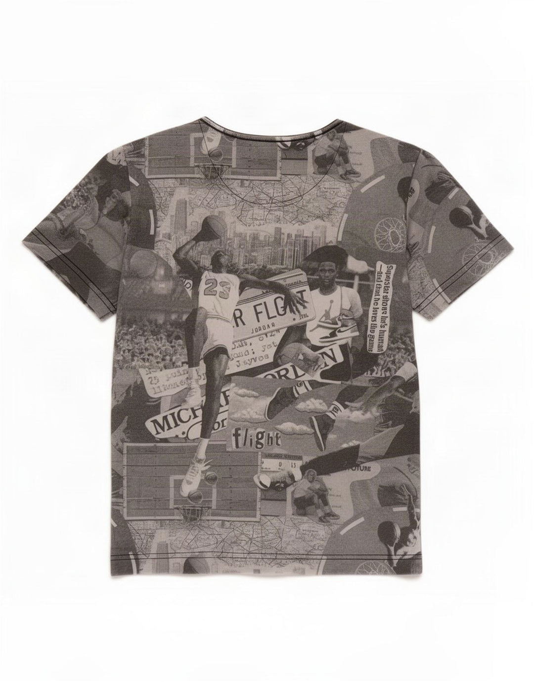 Jordan drenge grafisk t-shirt top 10-11 år mellemgrå patchwork bomuld
