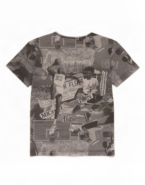 Jordan drenge grafisk t-shirt top 10-11 år mellemgrå patchwork bomuld