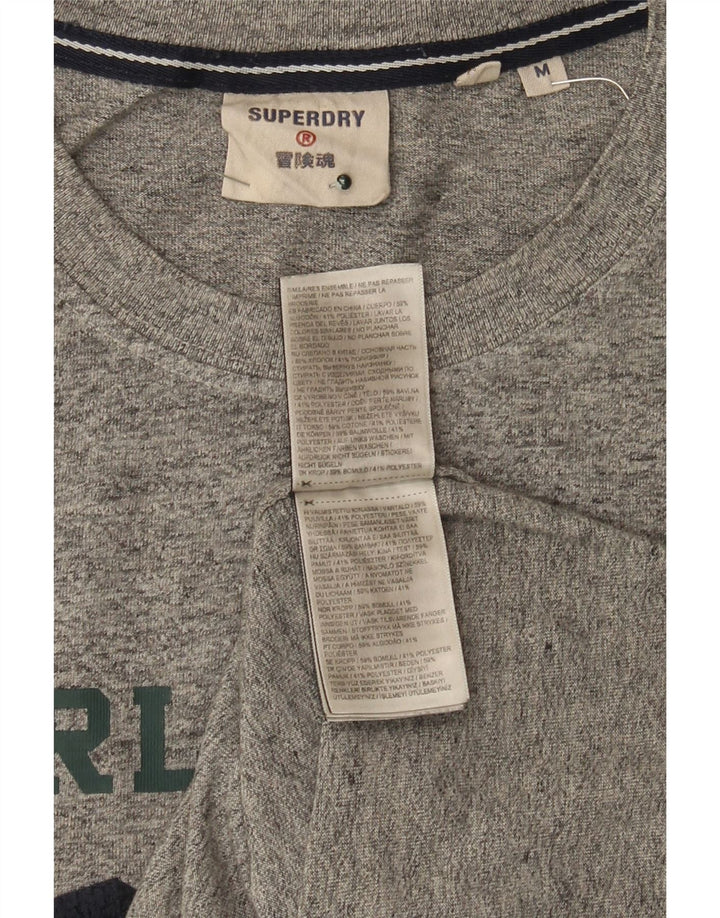 Superdry grafisk t-shirt til mænd, mellemgrå flækket bomuld