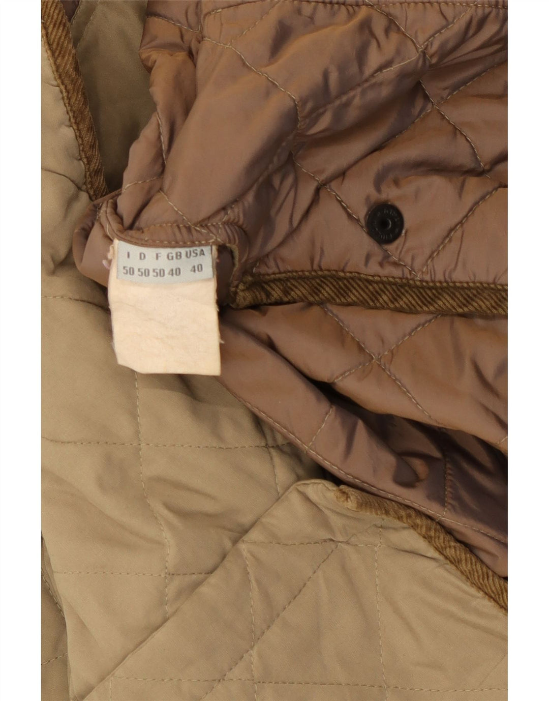 BELFE Mens Quilted Jacket UK 40 Large Beige Vintage Belfe and Second-Hand Belfe from Messina Hembry 