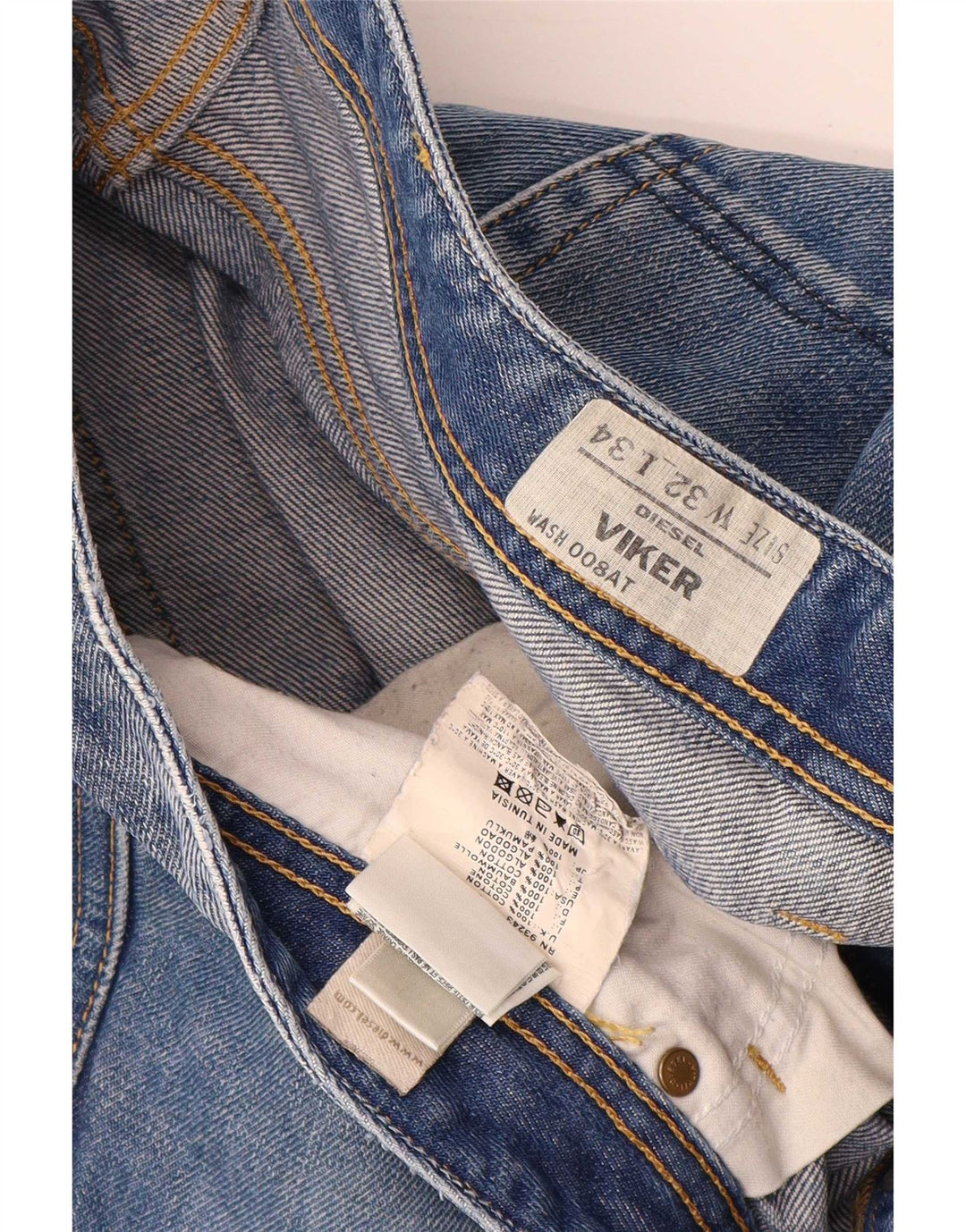Diesel Herre Viker Straight Jeans W32 L34 Blå Bomuld