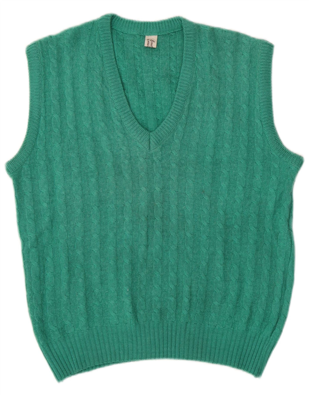 VINTAGE Dame Vest Tank Top UK 14 Medium Green