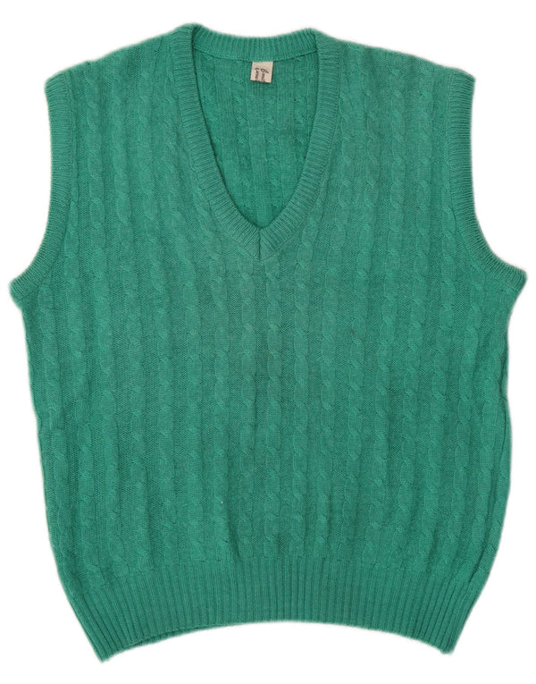 VINTAGE Dame Vest Tank Top UK 14 Medium Green