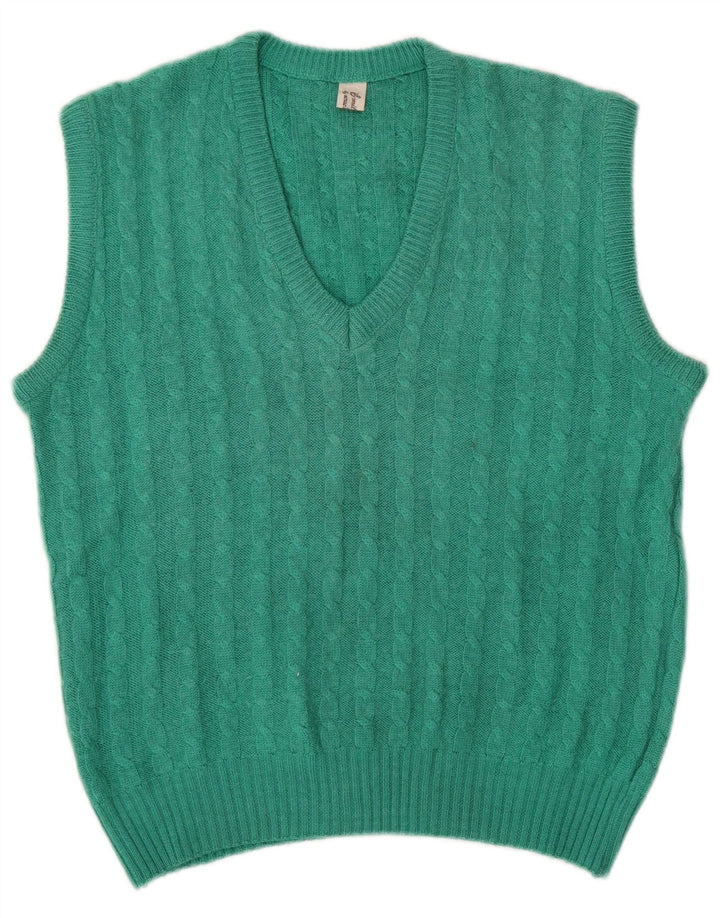 VINTAGE Dame Vest Tank Top UK 14 Medium Green